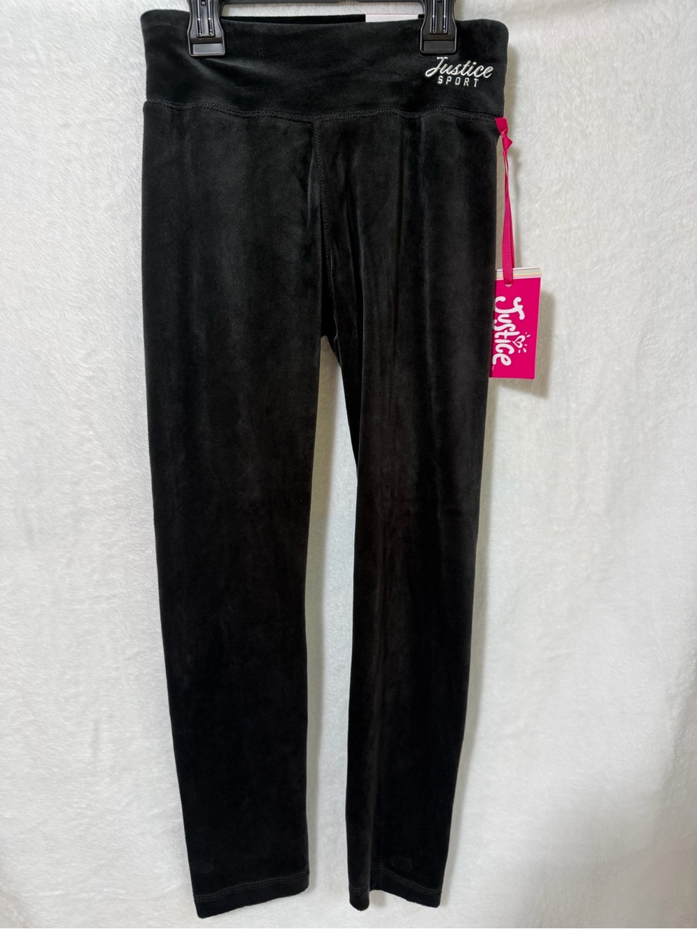 Justice Black Girls Velour Leggings